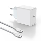 1 x RAW Customer Returns USB C power adapter with charging cable compatible with iPad Pro 2021 2020 2018 12.9in 11in, Air 5 2022, Air 4 2020, Mini 6 2021, PD 20W charger power supply USB C plug with 2m charging cable white  - RRP €15.07