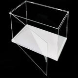 3 x RAW Customer Returns Easy to Open Clear Acrylic Display Case-Assemble Countertop Box with White Base, Dustproof Showcase 45x20x30cm 18x8x12inch  - RRP €199.62