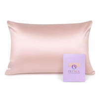 1 x RAW Customer Returns OLESILK Silk Pillowcase Cushion Cover Hair and Skin Care with Zipper 16 Momme 1 Piece Peach Pink 50x70cm - RRP €25.99