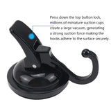 1 x RAW Customer Returns PLCatis suction cup with hook 2 pieces vacuum suction cup hook black wall hook without drilling suction cup hook extra strong vacuum waterproof hook for bathroom kitchen load capacity 5 kg - RRP €12.53