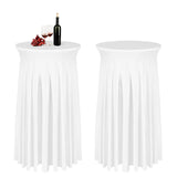 1 x RAW Customer Returns Aiuuee set of 2 bar table covers tablecloth, black 80 110CM stretch spandex covers bar table with skirt, iron-free bar table covers for party, wedding, bar tables, banquet table - RRP €20.4