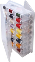 1 x RAW Customer Returns Sewing thread storage box, empty storage box for bobbins, sewing thread sorting box for 46 thread spools, practical thread box, sewing thread holder, sewing thread box, sewing machine bobbins for embroidery thread, - RRP €21.17