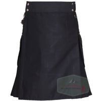 1 x RAW Customer Returns Kilt for Men Men s Cargo Fashion Utility Kilt 48 , Black  - RRP €39.32