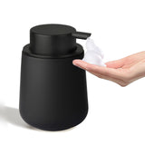 4 x RAW Customer Returns Soap Dispenser Black, Detergent Dispenser Kitchen, Refillable Ceramic Shampoo Dispenser, Suitable for Kitchen and Bathroom, Liquid Pump Grey, Soap Dispenser Made of Ceramic Black Matt Soap Dispenser - RRP €63.96