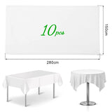 1 x RAW Customer Returns RNGWAPER Disposable tablecloth 10 pieces, 150 x 280 cm, waterproof table cover with PE film, disposable table cover made of non-woven fabrics, white tablecloths for weddings, parties, birthdays - RRP €26.18