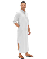 1 x RAW Customer Returns YAOHUOLE Men s Kaftan Long Sleeve Leisure Thobe Men s Kaftan Long with Pockets White L - RRP €28.21