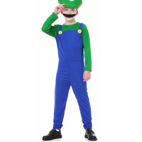 1 x Brand New WWQQYY Cosplay Costume, Super Brothers Cosplay Costume, Halloween Carnival Cosplay Costume, with Bodysuit, Hat and Mustache Cosplay Costume for Men Women Boys Girls, Boys Green, M - RRP €34.27