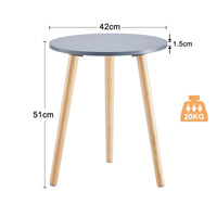 1 x RAW Customer Returns APICIZON side table, coffee table round 42 cm, height 51 cm, sofa table with legs made of solid wood, Scandinavian style, bedside table wood for living room, bedroom, natural - RRP €27.22