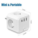 2 x RAW Customer Returns Socket cube without cable, 7 in 1 socket adapter, socket cube with 2 USB 1 Type - C switch, 4-way multiple socket without cable, multiple plug without cable - white multi-plug adapter - RRP €40.32