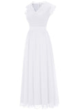 1 x RAW Customer Returns Dressystar Women s Lace Dress Evening Dress Long Elegant for Wedding Party Dress Cocktail Dress Confirmation Dresses White M - RRP €56.71