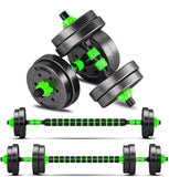 1 x RAW Customer Returns BCBIG adjustable dumbbell weights gym set Men and Women kit for push-ups barbell and dumbbells 2 in 1 complete pair, 10kg 5kg 2  - RRP €38.99