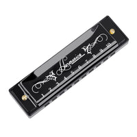 1 x RAW Customer Returns OriGlam Blues Harmonica Mouth Organ, Diatonic Blues Harmonica Key of C, 10 Holes 20 Notes Blues Harp Mouth Organ Harmonica Black  - RRP €25.2