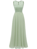 1 x RAW Customer Returns DRESSTELLS Women s Sleeveless Evening Dresses Maxi Long Ball Gown Chiffon Lace Bridesmaid Dresses Wedding Dresses for Guests Floor Length Wedding Dress LightGreen M - RRP €65.53