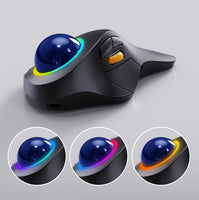 1 x RAW Customer Returns ProtoArc EM03 Wireless Trackball Mouse Bluetooth, RGB Wireless Trackball Mouse with Finger Control, Rechargeable Ergonomic Mouse, Multi-Device, Compatible with iPad, Mac, Windows - Blue - RRP €60.49