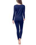 1 x RAW Customer Returns LAPASA Women s Inner Fleece Thermal Underwear Set, Thermal Top Thermal Pants Leggings Functional Underwear Sets, L17 Navy, 100 Warm, S - RRP €24.24