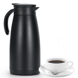 1 x RAW Customer Returns Olerd insulated jug 1.5 L, stainless steel thermos flask, double-walled vacuum coffee pot teapot, thermos flask for coffee, tea, water, drink black  - RRP €25.99