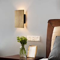 1 x RAW Customer Returns ouglres Wooden Wall Lamp Vintage, Wall Light with Switch in Industrial Design, Wall Light Indoor for Living Room Bedroom Hallway, Retro Wooden Night Lamp Warm White, LED 8W, 1 Pack - RRP €38.55