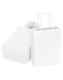 1 x RAW Customer Returns QWORK 60pc White Paper Bags with Handles, Gift Bag, 15X8X21CM, for Party, Packaging, Birthday Gift Bags, Shopping Bags - RRP €18.9