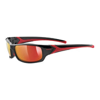 1 x RAW Customer Returns uvex Unisex Adult, sportstyle 211 sports glasses, black red red, one size - RRP €26.95