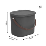 1 x RAW Customer Returns Rotho Albula storage container with lid 6L storage system storage box with handle made of recycled plastic storage BPA-free anthracite  - RRP €14.02