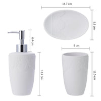 5 x Brand New Bathroom set -3 pieces bathroom organizer with soap dispenser, soap dish, toothbrush cup, noble bathroom decoration with pure white burnt lace appearance - RRP €102.0