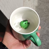 1 x RAW Customer Returns 3D Dinosaur Mug Made of Ceramic, Unique Handmade Dinosaur Dino Coffee Mugs, Christmas Gift for Birthdays, Women, Girls, Girlfriend Dinosaur  - RRP €15.99