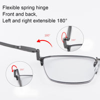 1 x RAW Customer Returns Spring Hinges Photochromic Progressive Multifocus Transition Reading Glasses Blue Light Blocking Multifocal Computer Glasses UV400 Protection Sun Reader Men Women Half Frame Sunglasses Anti-Glare - RRP €34.44