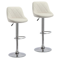 1 x RAW Customer Returns WOLMICS bar stools set of 2, height-adjustable and rotatable, bar stools with backrest, faux leather bar chair with frame made of chrome-plated steel, white - RRP €125.03