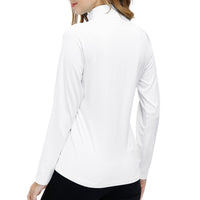 1 x RAW Customer Returns MoFiz Women s Sweatshirt Long Sleeve Sweatshirts Sports Pullover 1 4 Zip White L - RRP €27.99