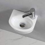 1 x RAW Customer Returns Oval wall mounted ceramic washbasin for cloakroom and bathroom right hand  - RRP €61.9