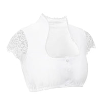 1 x RAW Customer Returns Kelliar Women s Traditional Lace Blouse Short Sleeve Cotton Blouse White 36 - RRP €24.0