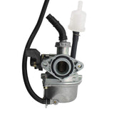 1 x RAW Customer Returns GOOFIT 19 PZ19 Carburetor with Fuel Filter Replacement for 2 Stroke 50cc 70cc 90cc 110cc Mini Quad Pit Bike Go Kart Engine Moped and Scooter Silver - RRP €24.27