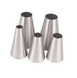 1 x RAW Customer Returns DUORUI Piping Nozzles Made of Stainless Steel Round, Cake Baking Decorating Tool Set Professional, 5 Pieces - RRP €8.59