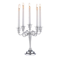 1 x RAW Customer Returns Sziqiqi Wedding Candlestick, Zinc Alloy Candelabra Candlestick, Candlelight Dinner Candlestick, Creative Home Ornament, Silver - RRP €23.15