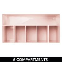 1 x RAW Customer Returns mDesign makeup storage for vanity or dressing table storage box made of BPA-free plastic for makeup modern cosmetic organizer with 6 compartments white - RRP €23.69