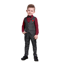 1 x RAW Customer Returns Nwada Boys Suit Set, Kids Blazer and Pants Outfit, Formal Suits for Children, Long Sleeve Shirts Vest Pants Bow Tie, 4 Pieces Kids Tuxedo Outfit for 6-7 Years - RRP €39.31