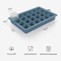 1 x RAW Customer Returns Blumtal 2x24 silicone ice cube tray cube 2.6cm - ice cube container cube size M, BPA free, easy to remove ice cubes, Grey Blue - Light Blue - RRP €10.34