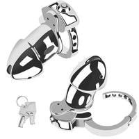 1 x RAW Customer Returns NAIXBTY SM Stainless Steel Press-Type Lock Penis Cage for Men Metal Breathable Chastity Cage With Adjustable Cock Ring Bondage Extreme Chastity Cock Cage Chastity Sex Toy for Men - RRP €39.6