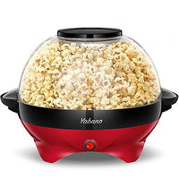 1 x RAW Customer Returns Yabano Popcorn Machine for Home, Maker Machine with Sugar Oil, Removable Heating Surface, 5L Popcorn Popper, Non-Stick Coating, Large Lid as Serving Bowl, Space-Saving Storage - RRP €46.72