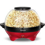 1 x RAW Customer Returns Yabano Popcorn Machine for Home, Maker Machine with Sugar Oil, Removable Heating Surface, 5L Popcorn Popper, Non-Stick Coating, Large Lid as Serving Bowl, Space-Saving Storage - RRP €46.72