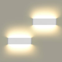 1 x RAW Customer Returns 2 Pieces 12W Warm White LED Wall Lamp, Waterproof in Modern Style, Suitable for Outdoor, Bathroom, Balcony, Staircase, Living Room - RRP €42.29