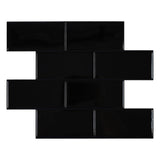 1 x RAW Customer Returns 3D Tile Stickers for Bathroom Kitchen, Self-Adhesive Tiles Black Metro Wall Tiles 25.4 x 25.4 cm, 10 Pieces  - RRP €32.99