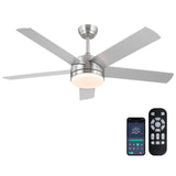 1 x RAW Customer Returns Mpayel 132cm Semi-Flush Wooden Ceiling Fan with Remote Control, 3 Color Temperature, 6 Speeds, 8H Timing, Quiet Motor Forward Reverse, Wood Brown - RRP €141.17