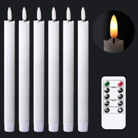 1 x RAW Customer Returns Eldnacele LED stick candles with timer function, flickering flame LED real wax candles with remote control, stick candles white 6 pieces 2 x 25CM for Christmas decoration, room decoration, wedding and party - RRP €27.17