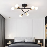 1 x RAW Customer Returns Comely Vintage Ceiling Light, E27 Industrial Ceiling Lights 6 Bulbs, Ceiling Lamp Black Metal Modern for Living Room, Bedroom, Kitchen, Restaurant, Shop, Bar - RRP €35.98