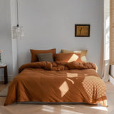 1 x RAW Customer Returns AShanlan bed linen set 140 x 200 cm caramel brown plain duvet cover with pillowcase 70 x 90 cm 100 soft and comfortable microfiber 2-piece bed linen with zipper for single bed - RRP €27.22