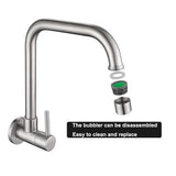 1 x RAW Customer Returns Tondiy kitchen tap wall mounting for cold water, wall tap cold water tap with 360 rotatable, tap wall cold water tap made of stainless steel, matt - RRP €22.8