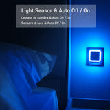 1 x RAW Customer Returns  3 Pieces LED Night Light Socket with Light Sensor, for Children, with Twilight Sensor, for Bedrooms Living Room Bathroom Corridor Kitchen Stairs Blue  - RRP €11.38