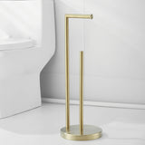 2 x Brand New Toilet Paper Roll Holder Freestanding Gold Bathroom Brush Toilet Paper Roll Holder with Backup Function - RRP €75.98