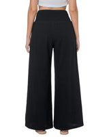 1 x RAW Customer Returns Lofbaz Women s Summer Flowing Cotton Linen Palazzo Wide Pants Beach High Waist Trousers Boho Long Lounge Pants with Pockets Black L - RRP €25.2